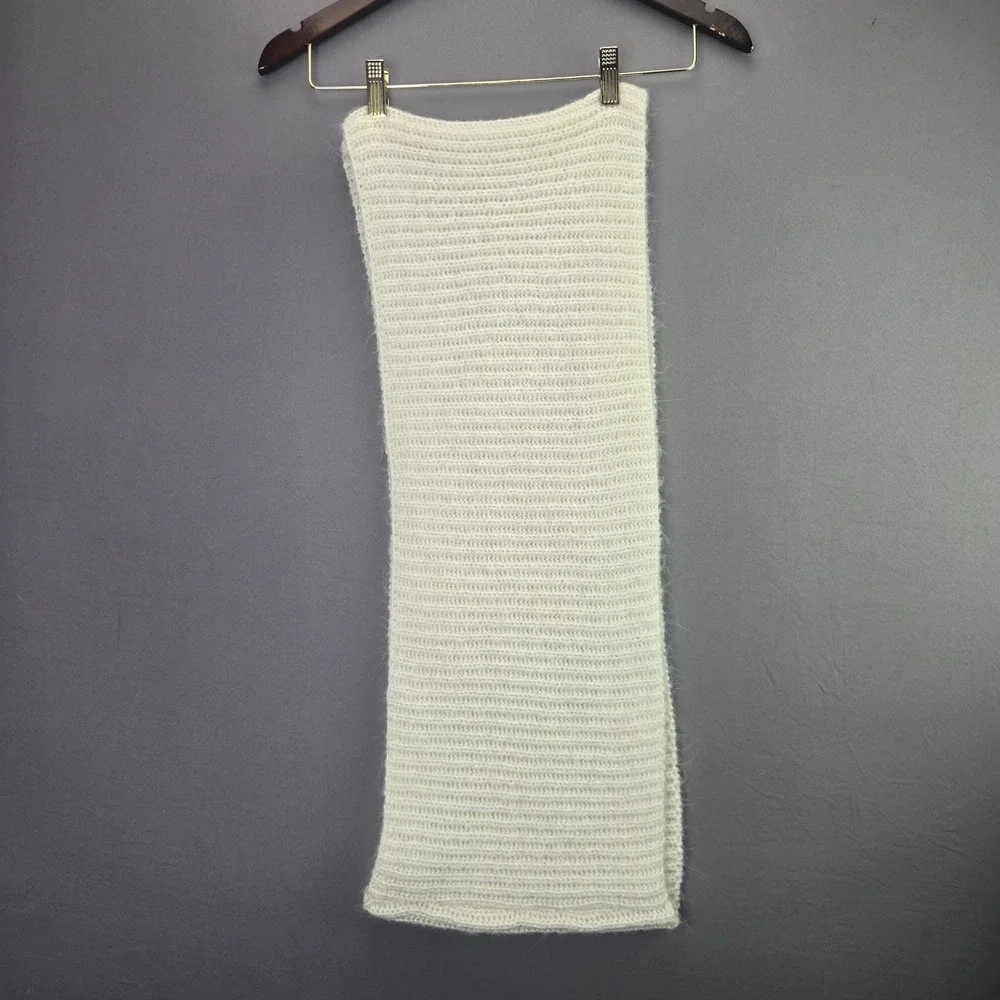 Forever 21 Infinity Scarf Ribbed Knit Metallic Shimmer OS Ivory White Winter